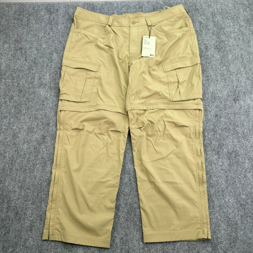 REI Co-op Pants Mens 44x30 (Fit 43x29) Sahara Convertible 2.0 Burlap Hiking NEW